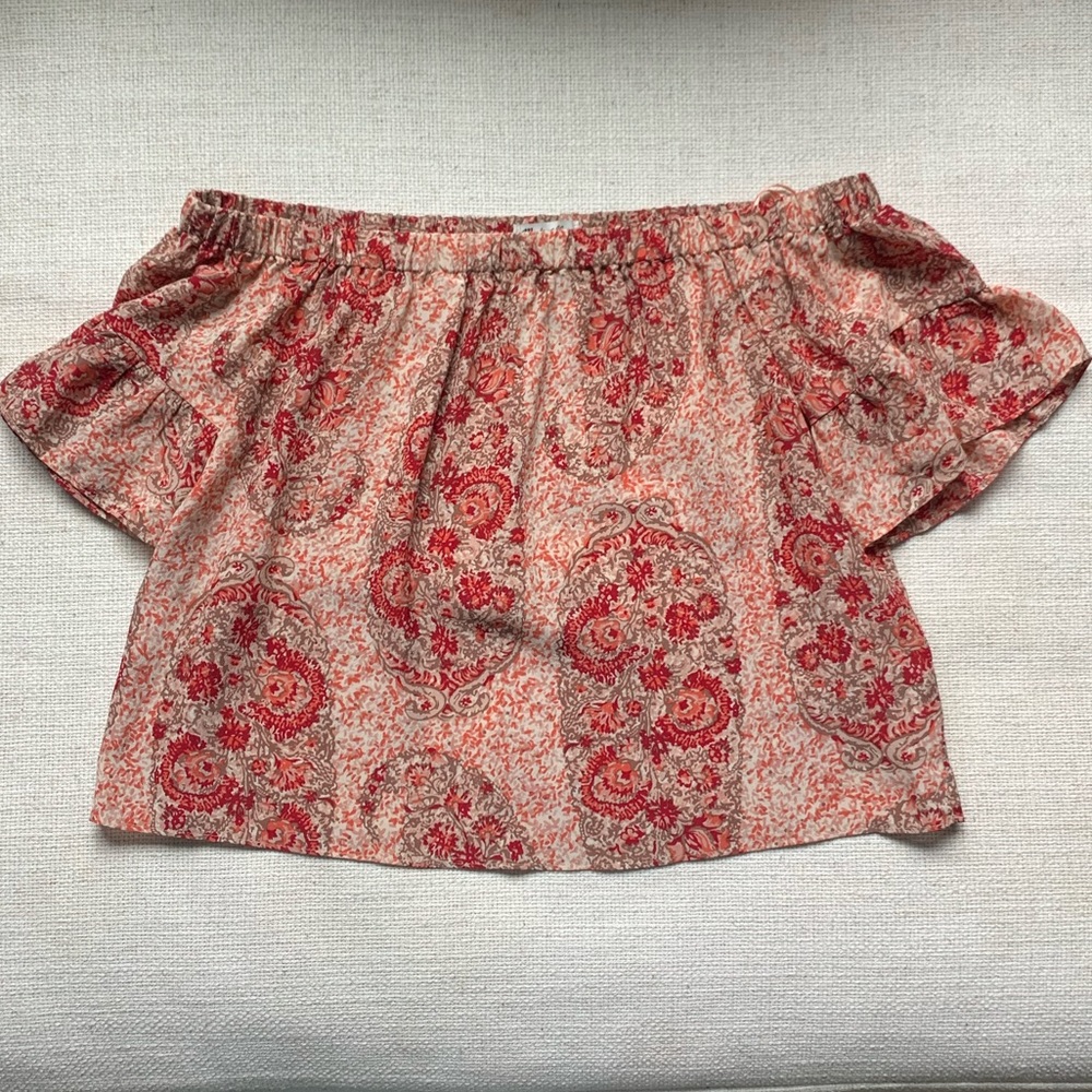 Madewell Paisley Off the Shoulder Silk top